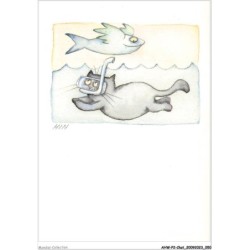 AHWP2-0166 - CHAT - hin - ti mimite - dessin original de hin