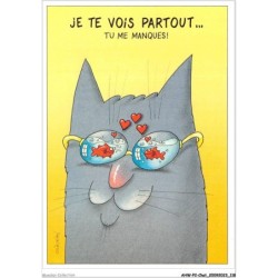 AHWP2-0200 - CHAT - je te vois partout - tu me manques ! - félin pour l'autre ! - daniel mennebeuf