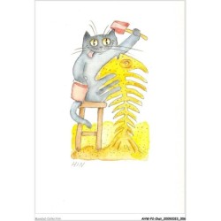 AHWP2-0144 - CHAT - hin - ti mimite - dessin original de hin