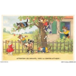 ASBP2-0086-ANIMAUX - CHATS - ATTENTION LES ENFANTS VOICI LA CONTRE ATTAQUE