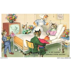 ASBP2-0100-ANIMAUX - CHATS - IL EST PARFOIS AGREABLE D'ETRE MALADE