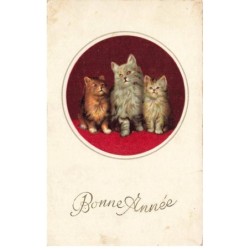 MIKIFP9-027- TROIS CHATS BONNE ANNEE