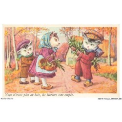 ASBP2-0105-ANIMAUX - CHATS - NOUS N'IRONS PLUS AU BOIS LES LAURIERS SONT COUPES