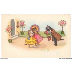 AQFP8-0577-CHAT - la remise du bouquet de fleurs