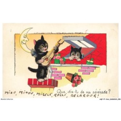 AQFP7-0468-CHAT - chat jouant a la guitare - CARTE A SYSTEME
