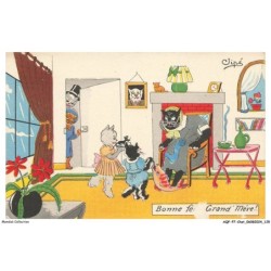 AQFP7-0502-CHAT - grande mere et ses fillettes