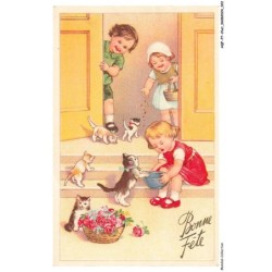 AQFP7-0450-CHAT - le repas des chatons