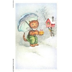 AQFP10-0695-CHAT - le cadeau aux oiseaux