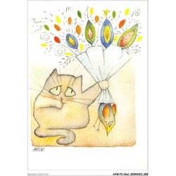 AHWP2-0145 - CHAT - hin - ti mimite - dessin original de hin