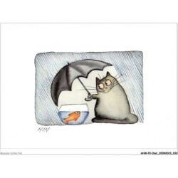 AHWP2-0157 - CHAT - hin - ti mimite - dessin original de hin