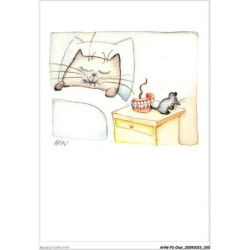 AHWP2-0156 - CHAT - hin - ti mimite - dessin original de hin