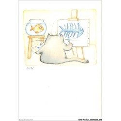 AHWP1-0140 - CHAT - ti mimite - dessin original de hin