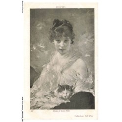 AVWP14-0830-ANIMAUX - Chats - Chapelin - Etude de jeune fille