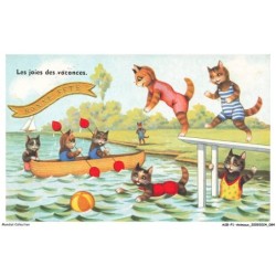 ASBP1-0043-ANIMAUX - CHATS - LES JOIES DES VACANCES