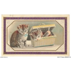 AOAP7-0557-ANIMAUX - chat dans un panier