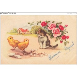 AKYP7-0646-CHAT - CHAT ET POUSSIN