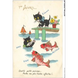 AKYP7-0620-CHAT - 1er AVRIL - CHATS ET POISSONS