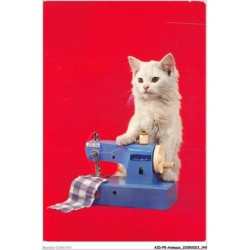 AIDP5-ANIMAUX-0457 - chat et machine â coudre