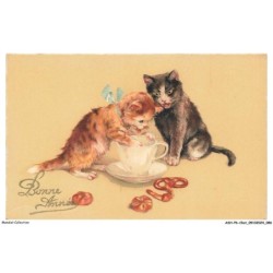ASHP6-0365-CHAT - BONNE ANNEE - CHATONS - TASSE