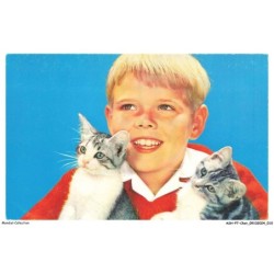 ASHP7-0381-CHAT - DEUX CHATS ET UN PETIT GARCON