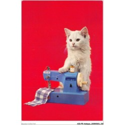 AIDP5-ANIMAUX-0451 - chat et machine a coudre