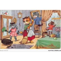 AILP9-0919 - CHAT - famille de chats - le ménage