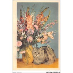 AILP9-0887 - CHAT - pot de fleurs et chat