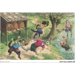 AKYP7-0618-CHAT - CHATS HUMANISES ET ATTAQUE D ABEILLES STYLE THIELE