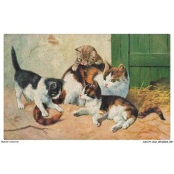 ASHP7-0425-CHAT - TROIS CHATONS ET UN CHAT