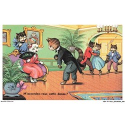 ASHP7-0426-CHAT - DESSIN DE CHATS HABILLE QUI DANSE - M'ACCORDEZ-VOUS CETTE DANSE