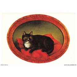 ASHP2-0118-CHAT - DESSIN D'UN CHAT NOIR - GALERIE NAIFS ET PRIMITIFS