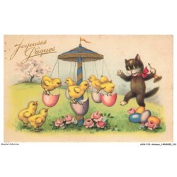 AVWP13-0765-ANIMAUX - Chats - Joyeuses paques - Poussins