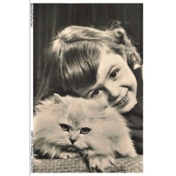 AWPP14-0813-ANIMAUX - Fillette et chat