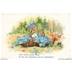 AOJP4-0253-OISEAUX - PETITS OISEAUX PETITES FLEURS - DE TOUS MES COMPLIMENTS SONT LES AMBASSADEURS
