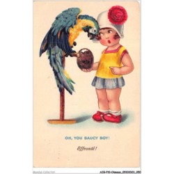 AJGP10-0868 - OISEAUX - EFFRONTE PERROQUET ARA ET FILLETTE DOLLY