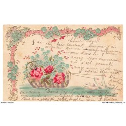 AOJP4-0254-OISEAUX - CANARDS ET FLEURS
