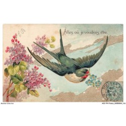 AOJP4-0257-OISEAUX - ALLEZ OU JE VOUDRAIS ETRE - OISEAU - FLEURS