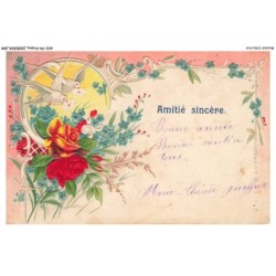 AOJP4-0246-OISEAUX - AMITIE SINCERE - OISEAUX ET FLEURS