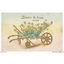 AOJP4-0251-OISEAUX - SOUVENIR DE BONNE AMITE - OISEAUX ET FLEURS