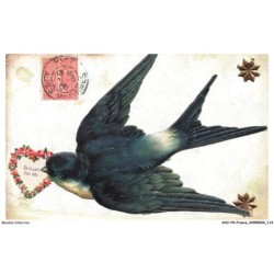 AOJP4-0256-OISEAUX - DE LA PART D'UN AMI - OISEAU - FLEURS