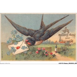 AJGP11-0991 - OISEAUX - MEILLEURES VOEUX POUR LA NOUVELLE ANNEE