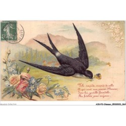 AJGP11-0977 - OISEAUX - VOLE RAPIDE AUPRES DE CELLE A QUI VONT MES PENSEES D'AMOUR