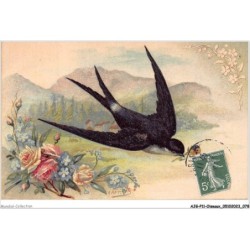 AJGP11-0984 - OISEAUX - OISEAUX AVEC FLEURS EN BEC