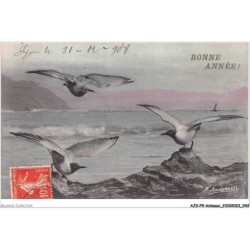 AJXP9-0909 - ANIMAUX - BONNE ANNEE MOUETTES PAR ILLUSTRATEUR