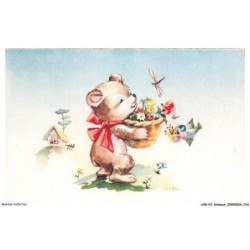 ASBP2-0073-ANIMAUX - OURS ET LES FLEURS