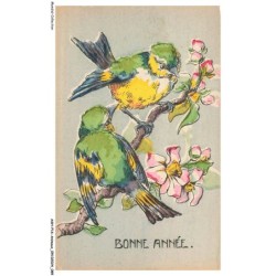 ASHP16-1030-ANIMAUX - BONNE ANNEE - OISEAUX ET FLEURS