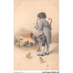 AJGP9-0810 - OISEAUX - POULE ET POUSSINS