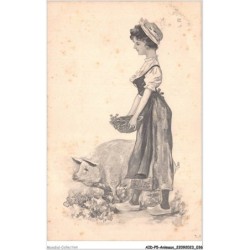 AIDP5-ANIMAUX-0403 - femme et cochon