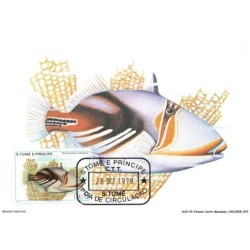 AUXP2-0091-POISSON-CARTE-MAXIMUM - STOME E PRINCIPE - RHINECANTHUS ACULEATUS