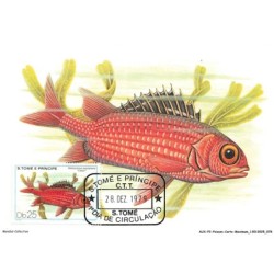 AUXP2-0094-POISSON-CARTE-MAXIMUM - STOME E PRINCIPE - HOLOCENTRUS AXENSIONIS - CAQUI
